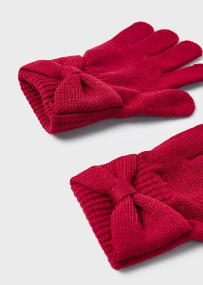 Guantes tricot moño niña MAYORAL  Ref. 13-10586/017 Rojo