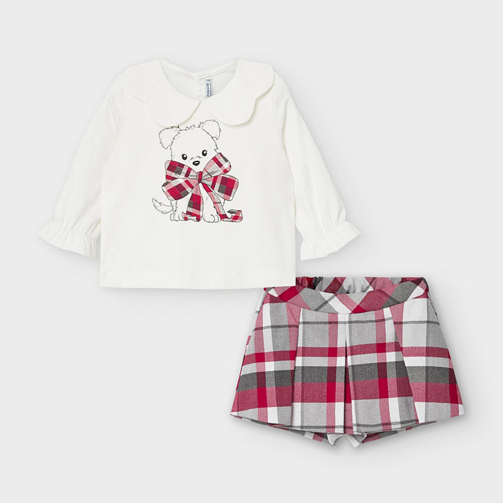 Conjunto 2 Pz Falda Camiseta Sku 2220 Color Carmin