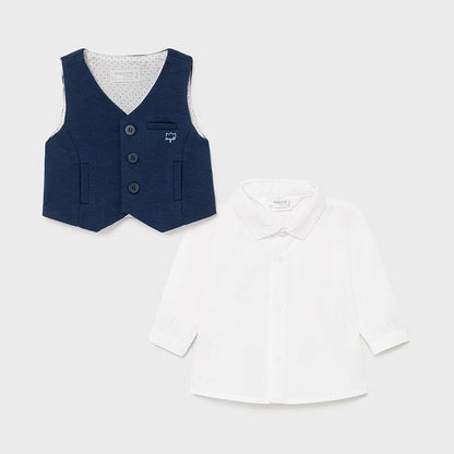 Camisa y Chaleco para bebé niño Conjunto 2 Pz MAYORAL Ref. 21/1172/37 Navy