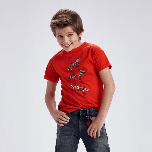 Camiseta para chico de algodón orgánico NUKUTAVAKE Ref. 6090/78 Hibisco