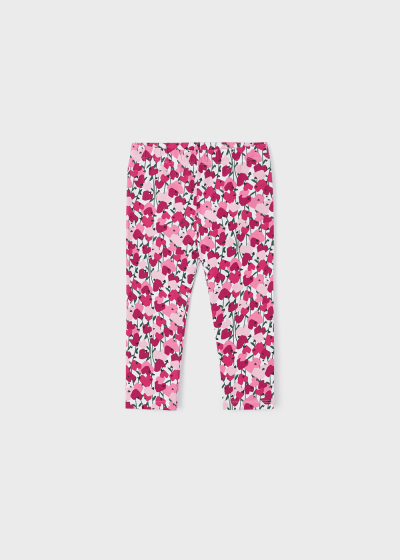 Legging pirata estampado de algodón sostenible para niña Sku 3778 Color Hibiscus