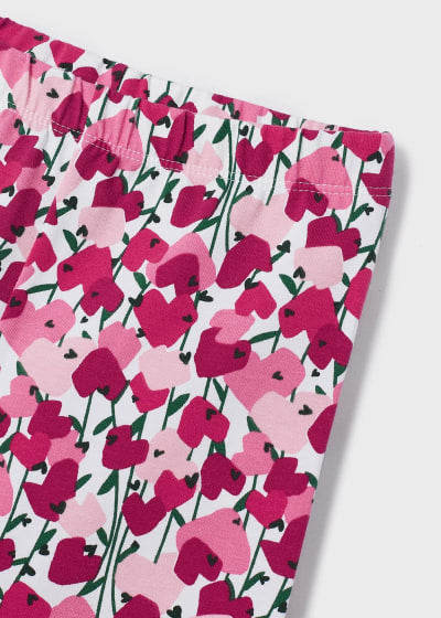 Legging pirata estampado de algodón sostenible para niña Sku 3778 Color Hibiscus
