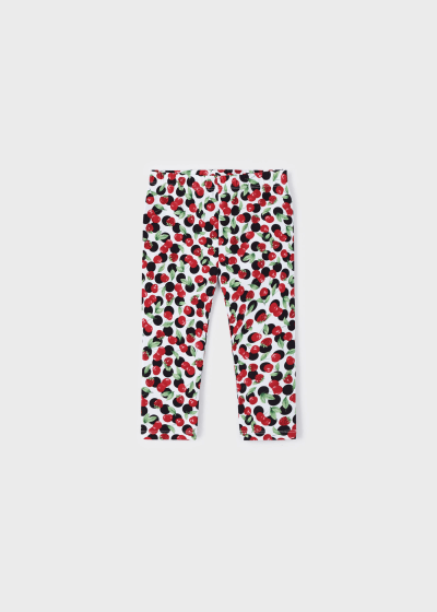 Legging pirata estampado de algodón sostenible para niña Sku 3778 Color Rojo