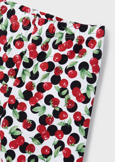 Legging pirata estampado de algodón sostenible para niña Sku 3778 Color Rojo