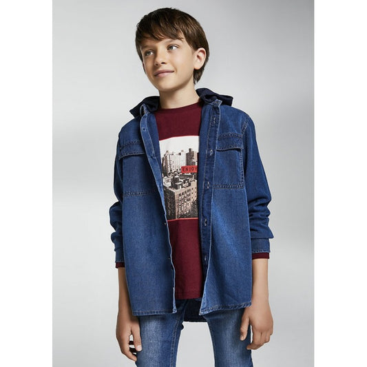 Sobrecamisa Demin Capucha Sku 7149 Color Tejano