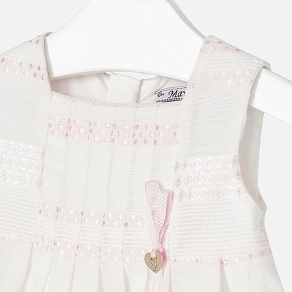 Vestido Lino Bebe Niña Fantasia 1905 Color 40 Rosado