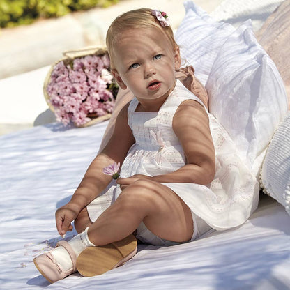 Vestido Lino Bebe Niña Fantasia 1905 Color 40 Rosado