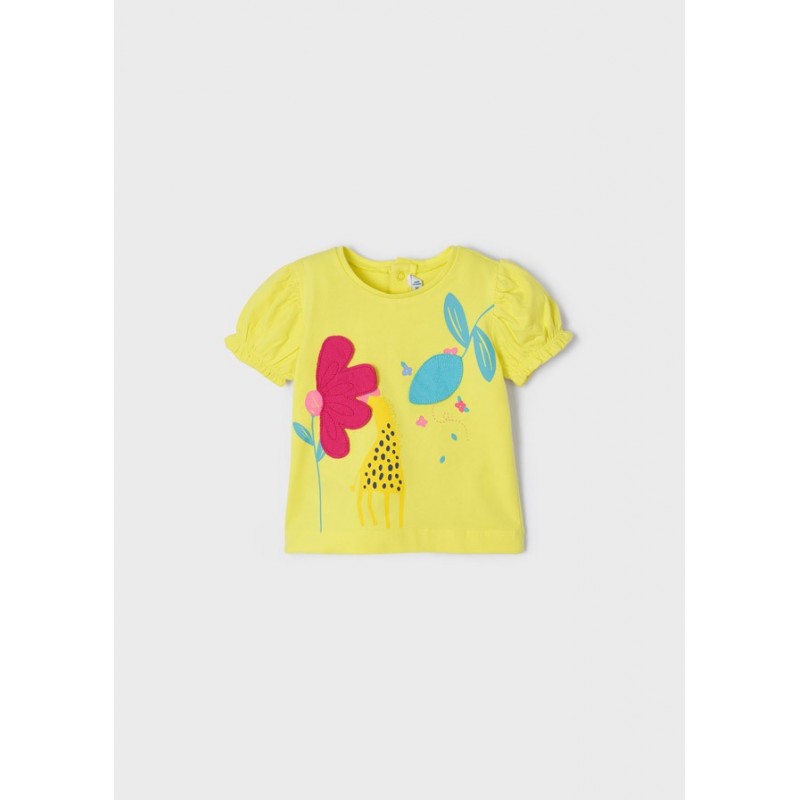 Camiseta Bebe Niña Flores Jirafa Sku 1028 Color 76 Limon