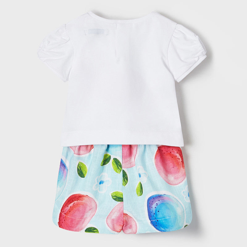 Conjunto 2 Pz Bermuda Estampado Sku 1245 Color 16 Turquesa