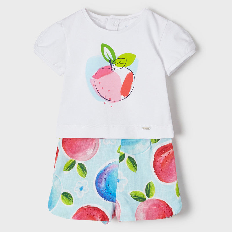 Conjunto 2 Pz Bermuda Estampado Sku 1245 Color 16 Turquesa