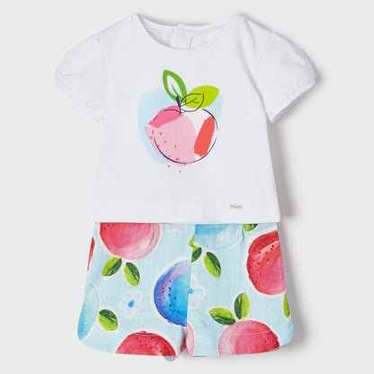 Conjunto 2 Pz Bermuda Estampado Sku 1245 Color 16 Turquesa