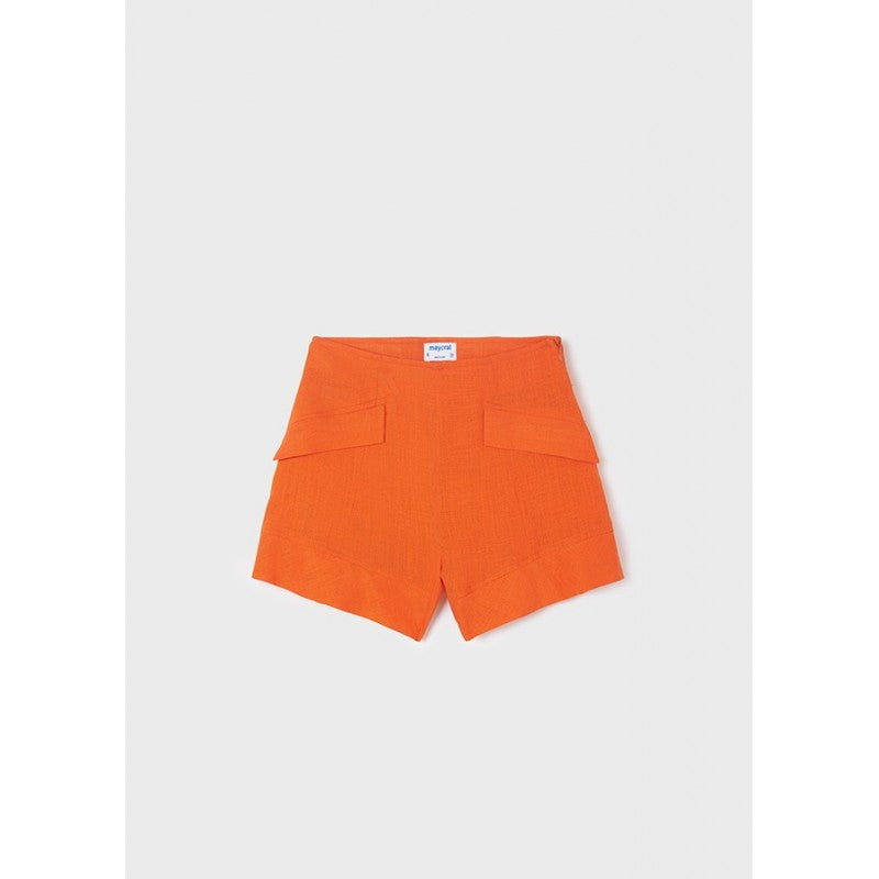 Pantalón Corto Lino Sku 6220 Color Clementina