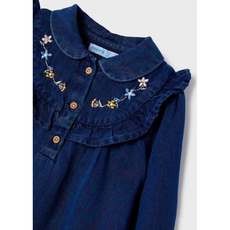 Vestido Denim Bordado MAYORAL SKU 2960 Color Tejano