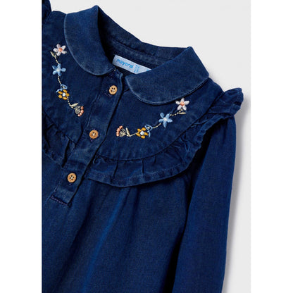 Vestido Denim Bordado MAYORAL SKU 2960 Color Tejano