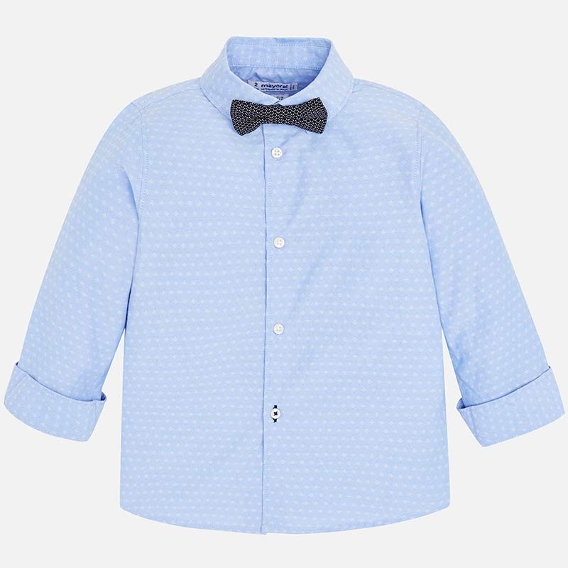 Camisa M/L de Vestir para niño con Pajarita MAYORAL Ref  3139 Color 64 Celeste