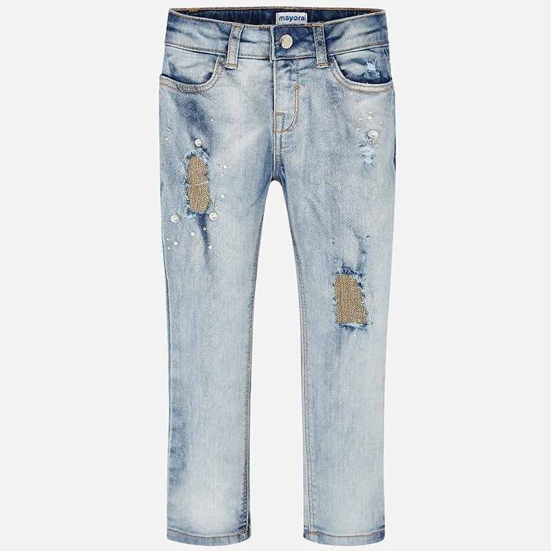 Pantalón Vaquero Niña Sku 3503 Color 45 Bleached