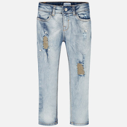 Pantalón Vaquero Niña Sku 3503 Color 45 Bleached