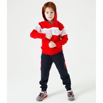 Conjunto 3 Piezas Short Sudadera Pants SKU 3831 Color 76 Rojo