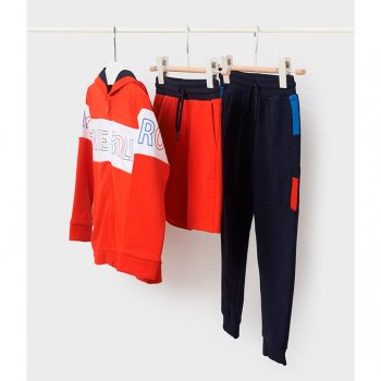 Conjunto 3 Piezas Short Sudadera Pants SKU 3831 Color 76 Rojo