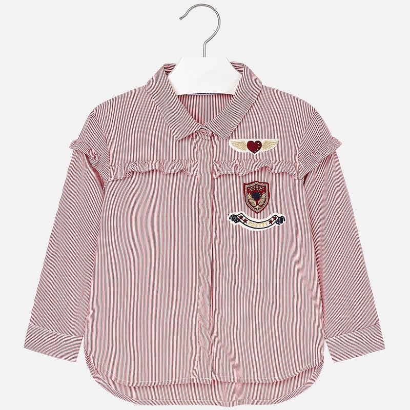 Camisa Rayada MAYORAL SKU 4134 Color 49 Frambuesa