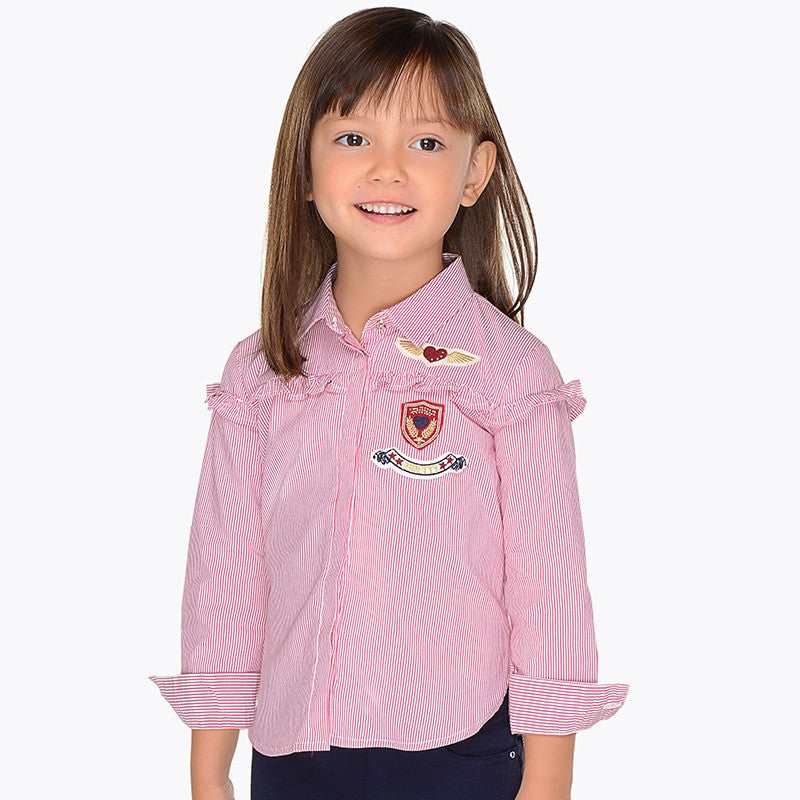 Camisa Rayada MAYORAL SKU 4134 Color 49 Frambuesa