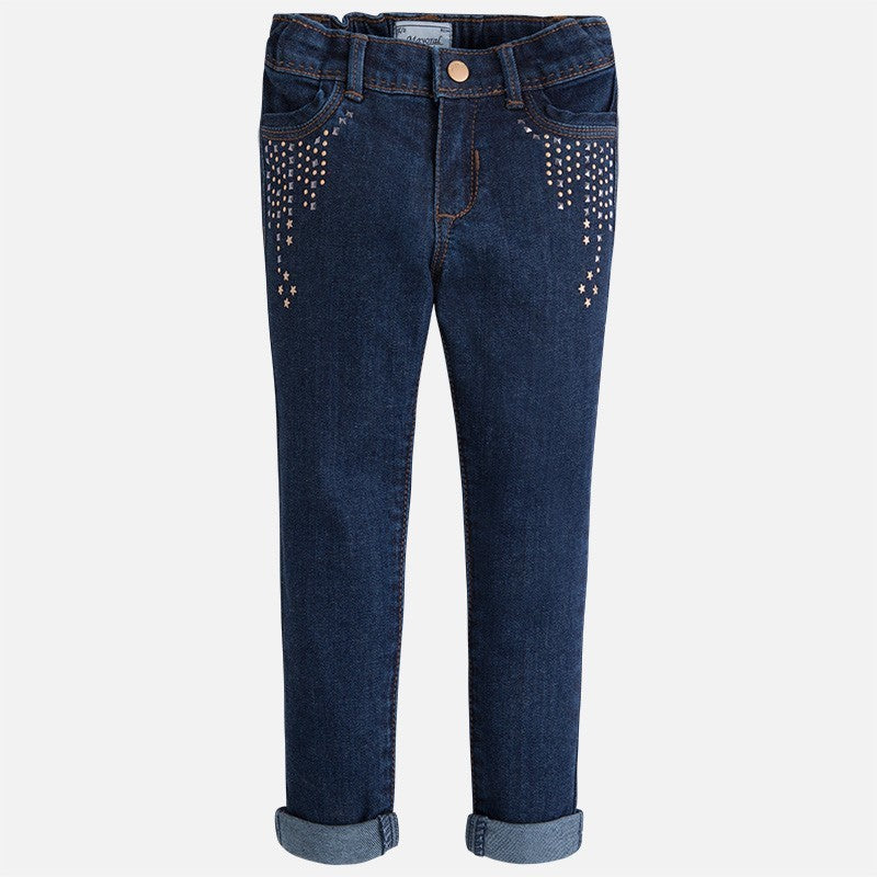 Pantalón Mezclilla tachuelas MAYORAL SKU 4543 Color Oscuro