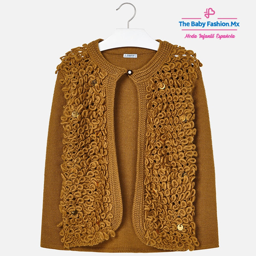 Rebeca Tricot Con Bucles Para Niña MAYORAL Ref. 7328/26 Mostaza