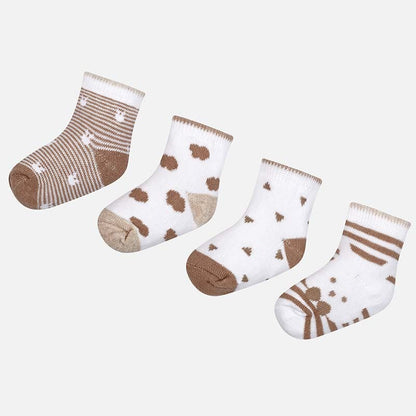 Set 4 Calcetas Bebe MAYORAL SKU 9006 Color 50 Macadamia