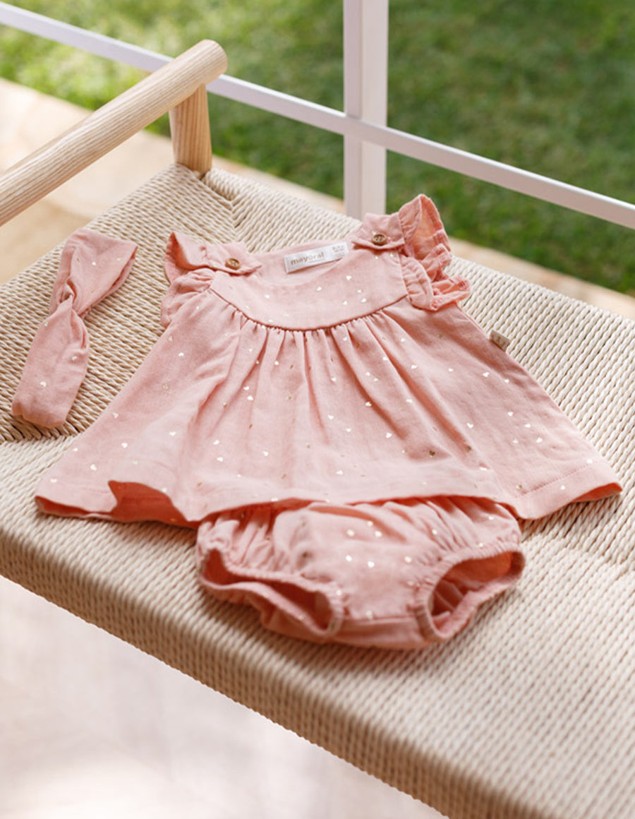 Vestido muselina y diadema Sku 1850 Color Nude