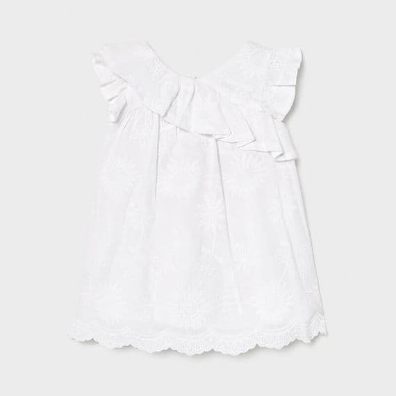 Vestido Bordado Bebe Niña  SKU 1990 Color Blanco