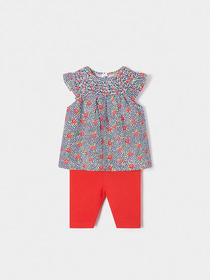 Conjunto 2 Pz Leggings Bluson Bebé Niña SKU 1720 Color Carmin