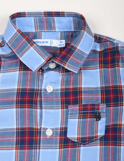 Camisa Cuadros Viella Sku  2146 Color Burdeos