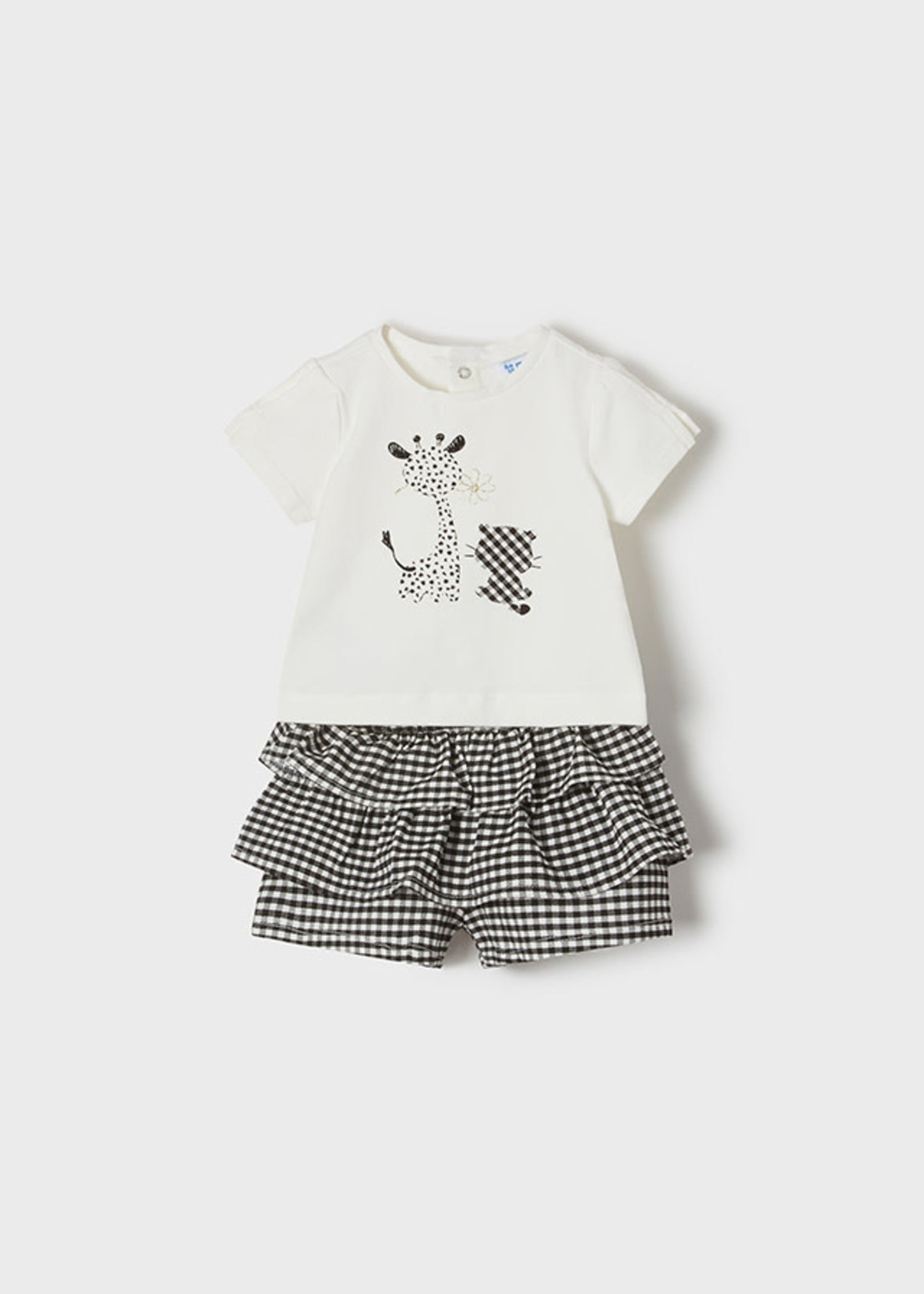 Conjunto 2 Pz Bermuda Vichy Bebe Niña SKU 1247 Color Negro