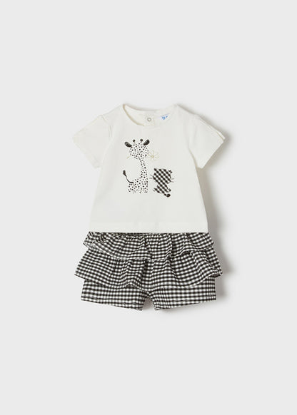 Conjunto 2 Pz Bermuda Vichy Bebe Niña SKU 1247 Color Negro