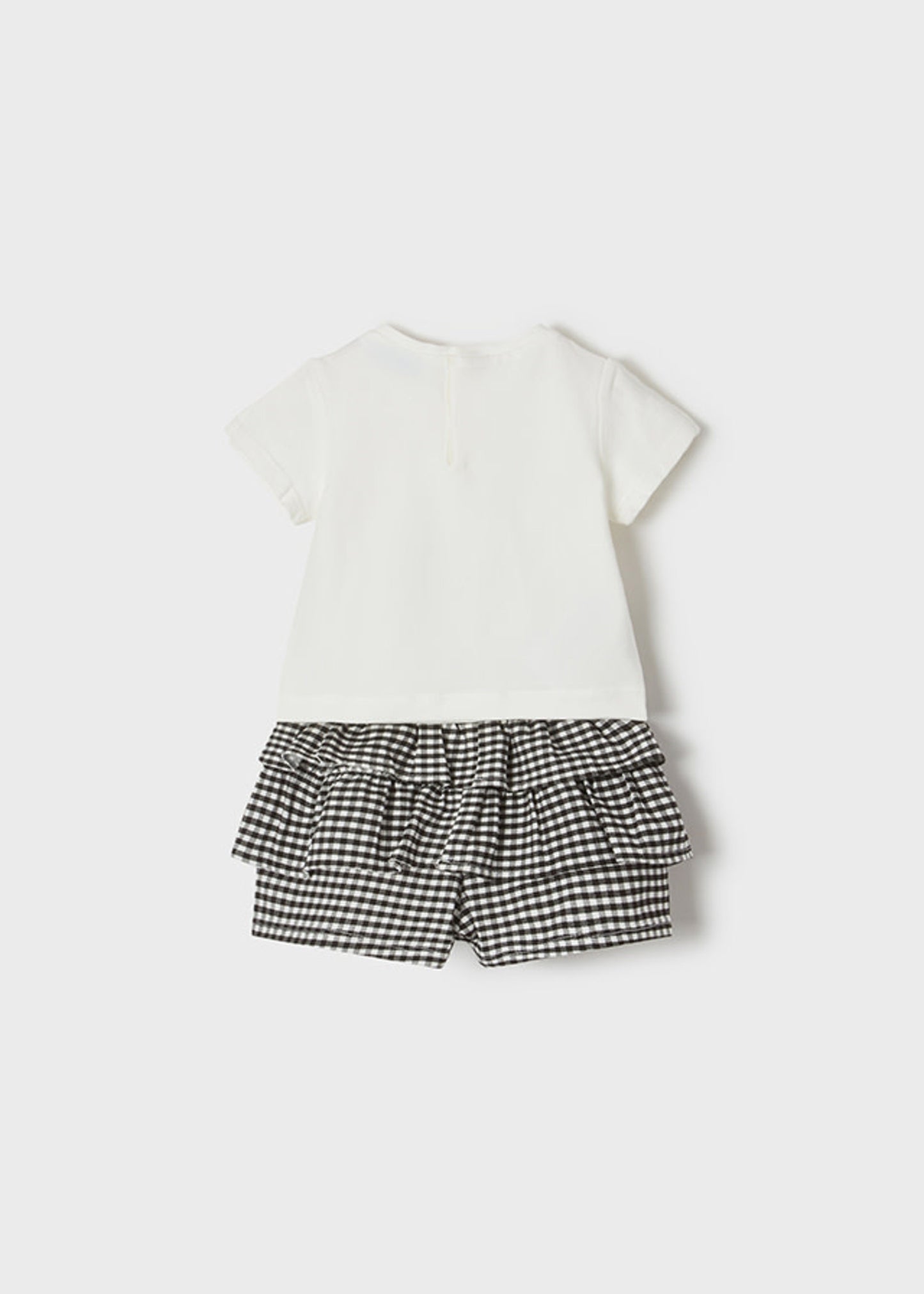 Conjunto 2 Pz Bermuda Vichy Bebe Niña SKU 1247 Color Negro