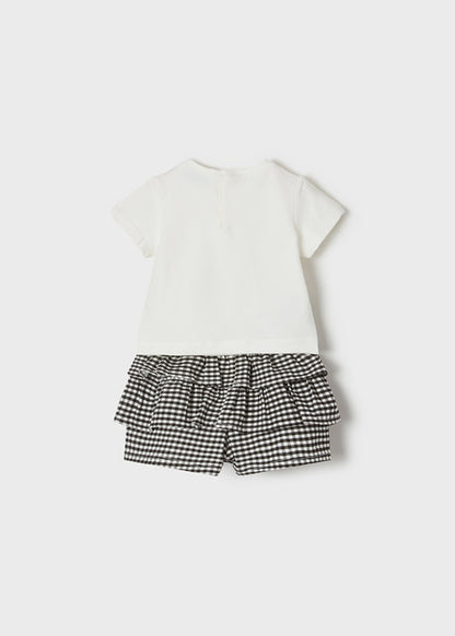 Conjunto 2 Pz Bermuda Vichy Bebe Niña SKU 1247 Color Negro