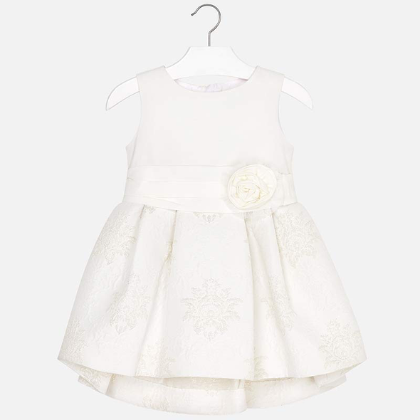 Vestido Blanco Jacquard Sku 3913 Color Crudo