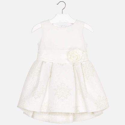 Vestido Blanco Jacquard Sku 3913 Color Crudo