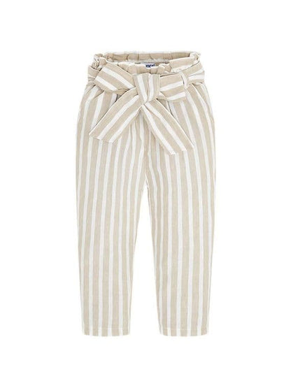Pantalón tela lazo Niña Sku 3540 Color Arena