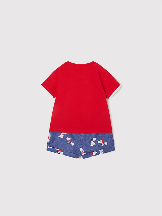Conjunto camiseta y pantalón corto Mayoral Ref-1203-11 Red