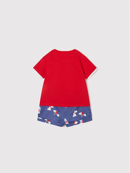 Conjunto camiseta y pantalón corto Mayoral Ref-1203-11 Red