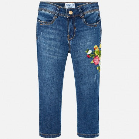 Pantalón Mezclilla Niña loro Sku 3512 Color Medio