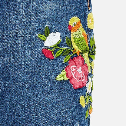Pantalón Mezclilla Niña loro Sku 3512 Color Medio