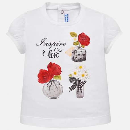 Camiseta Mayoral con flores Sku 1008 Color 68 Rojo