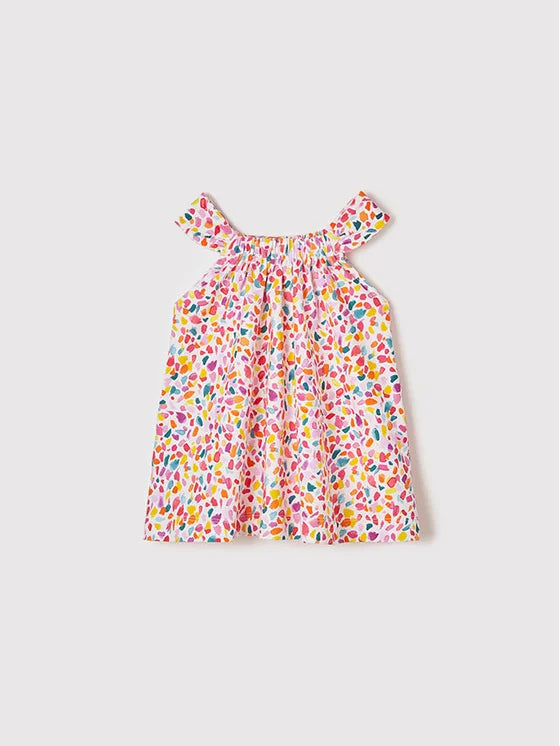 Vestido Punto Estampado Bebe Niña  SKU 1939 Color magenta