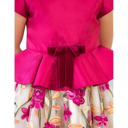 Vestido Punto Terciopelo ABEL & LULA SKU 5532 Color Frambuesa