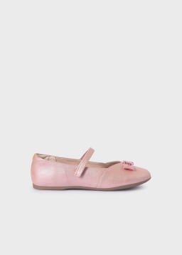Bailarina lazo piel porcino sostenible MAYORAL Ref. 13/48380/22 Rosa metal