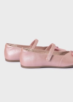 Bailarina lazo piel porcino sostenible MAYORAL Ref. 13/48380/22 Rosa metal