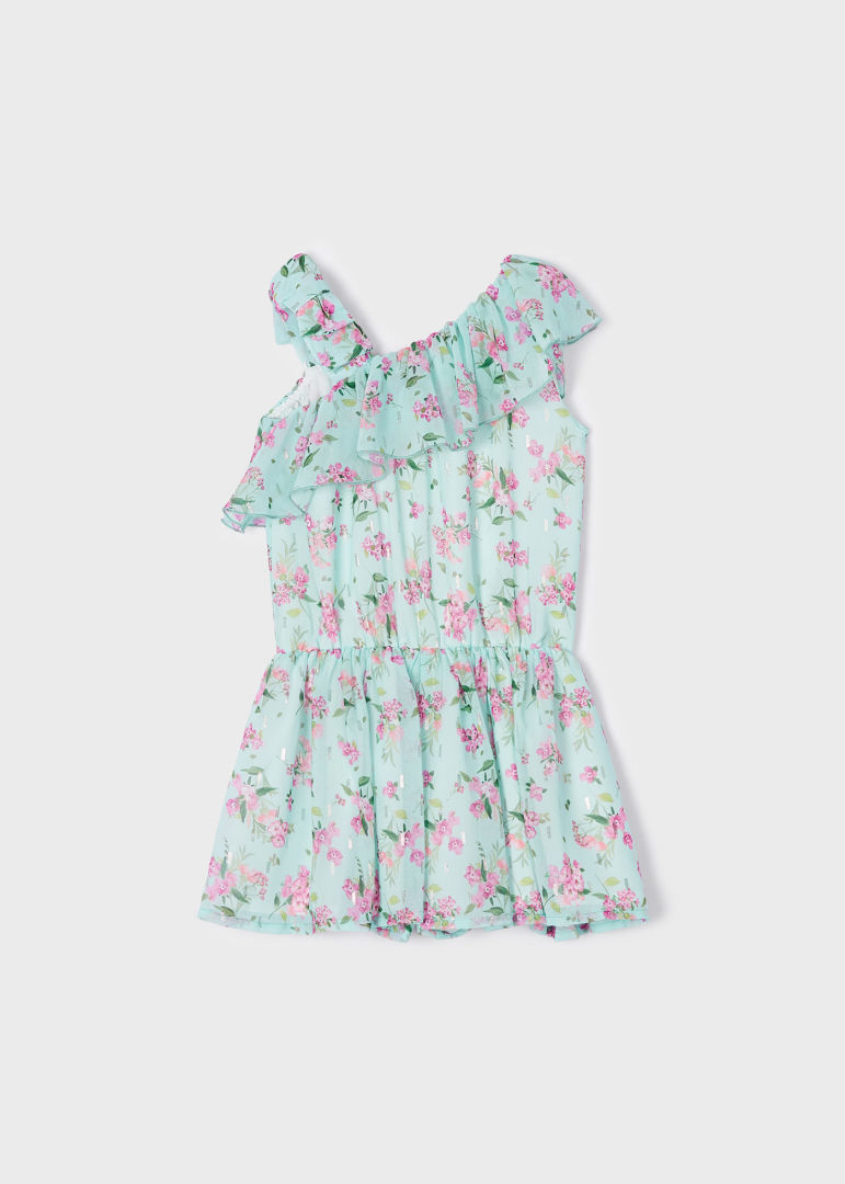 Mono corto estampado de gasa para niña Art. 23-03842-025 Agua