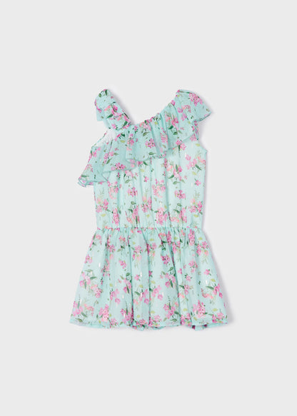 Mono corto estampado de gasa para niña Art. 23-03842-025 Agua